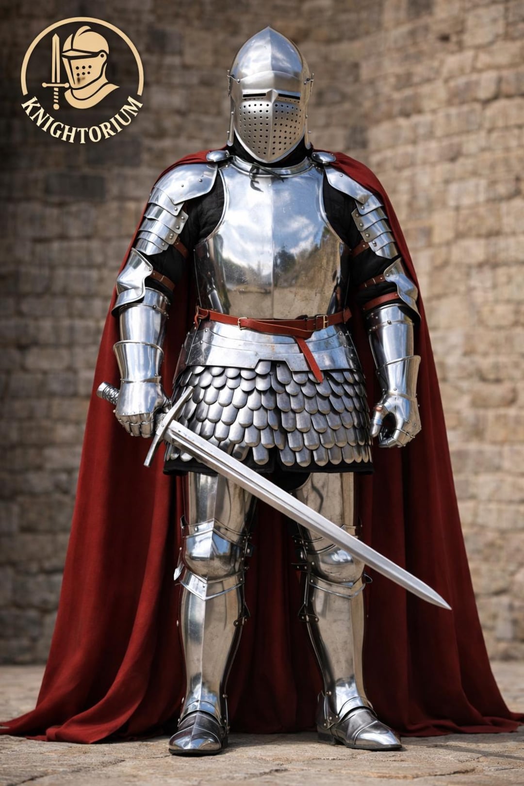 Medieval Knight Armor Costume Full Plate Armor With Cape Knight medieval-knight-armor-costume-full-plate-armor-with-cape-knight