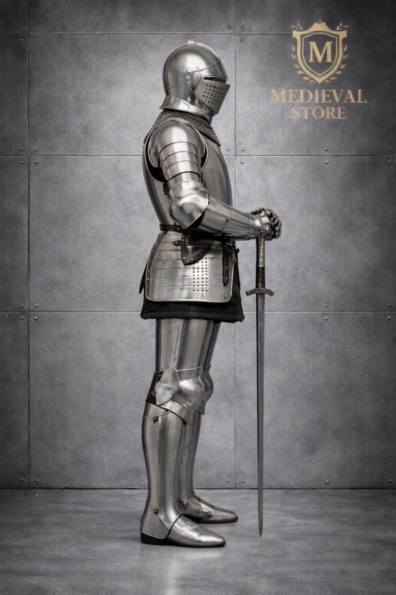 Medieval Full Plate Knight Armor Suit | Polished Steel European Armor ...