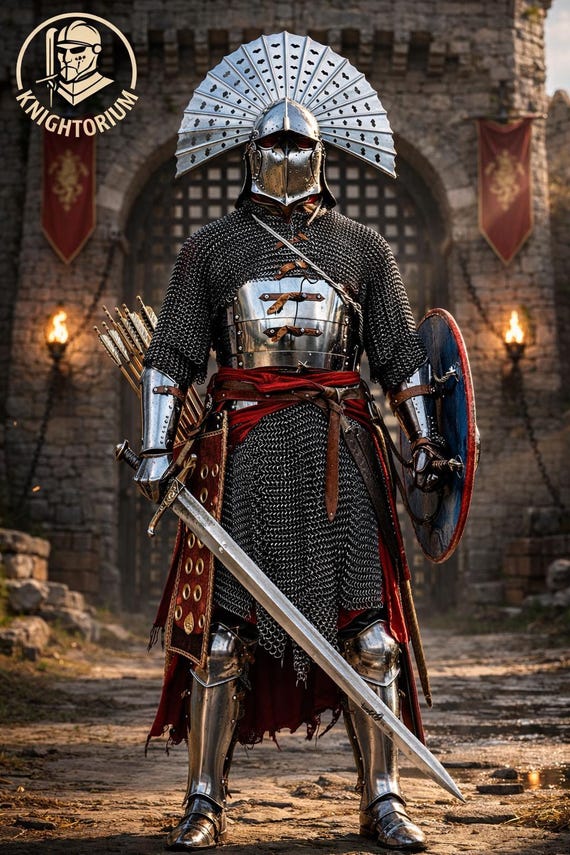 Medieval Knight Armor Set, Handmade Steel Armor, Functional Warrior Costume, LARP Cosplay Armor Full Body Knight Suit Renaissance Armor Gift