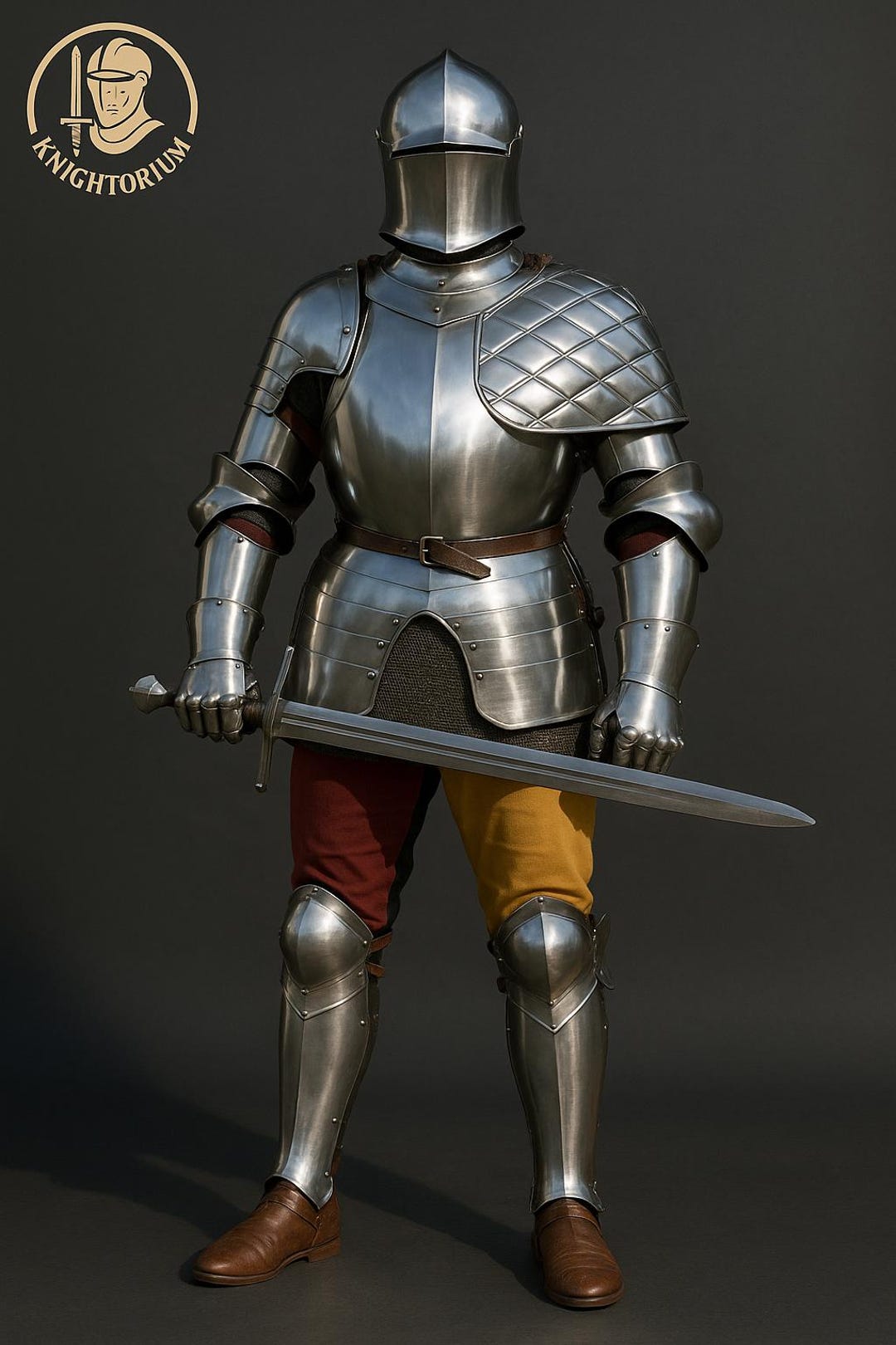 Medieval Gothic Full Plate Armor Suit: Full Body Steel Knight Costume ...
