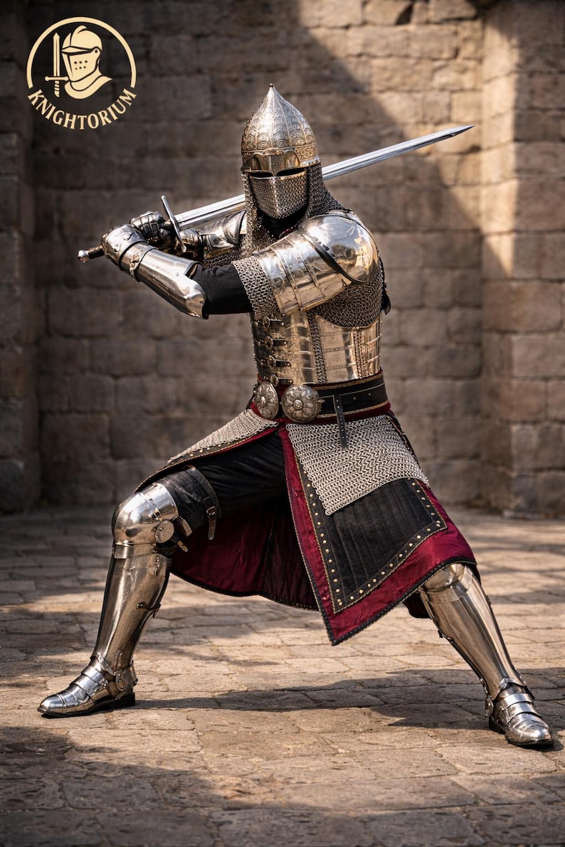 Handcrafted Medieval Knight Armor Full Body Steel Armor Costume LARP ...