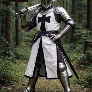 Medieval Templar Knight Armor Suit – Mirror Polished Steel Crusader Full Body Armor for Display, Cosplay, LARP image 16