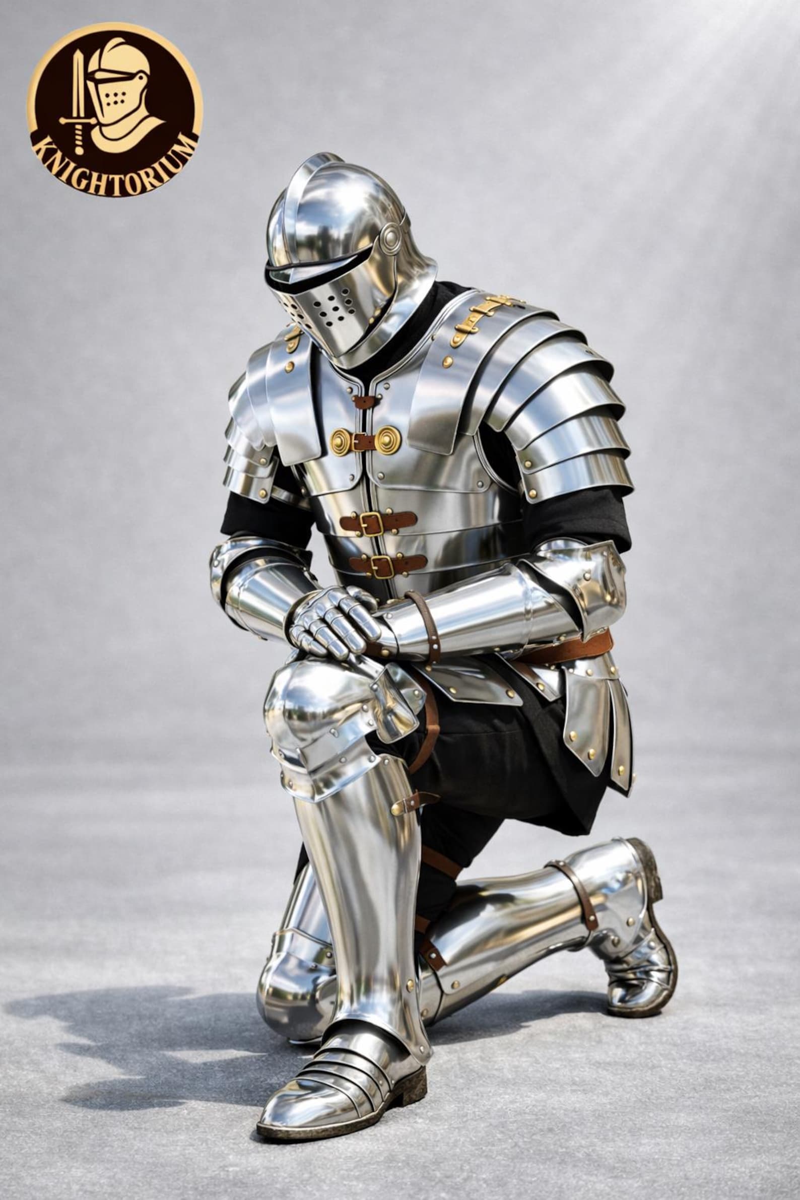 Full Body Medieval Knight Armor Suit | Mirror Polished Steel Crusader ...