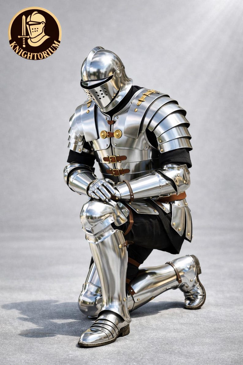 Full Body Medieval Knight Armor Suit | Mirror Polished Steel Crusader ...