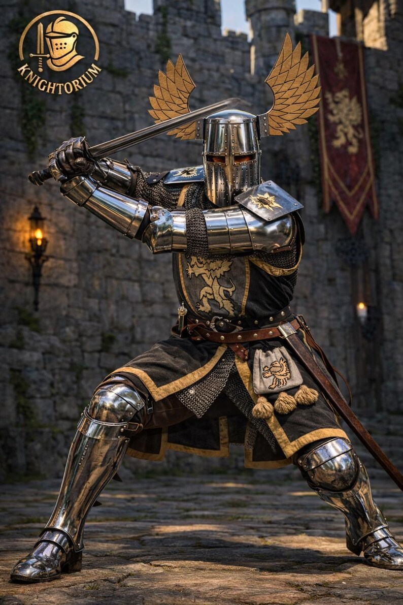 Winged Medieval Knight Armor Set for LARP & Renaissance Faire ...