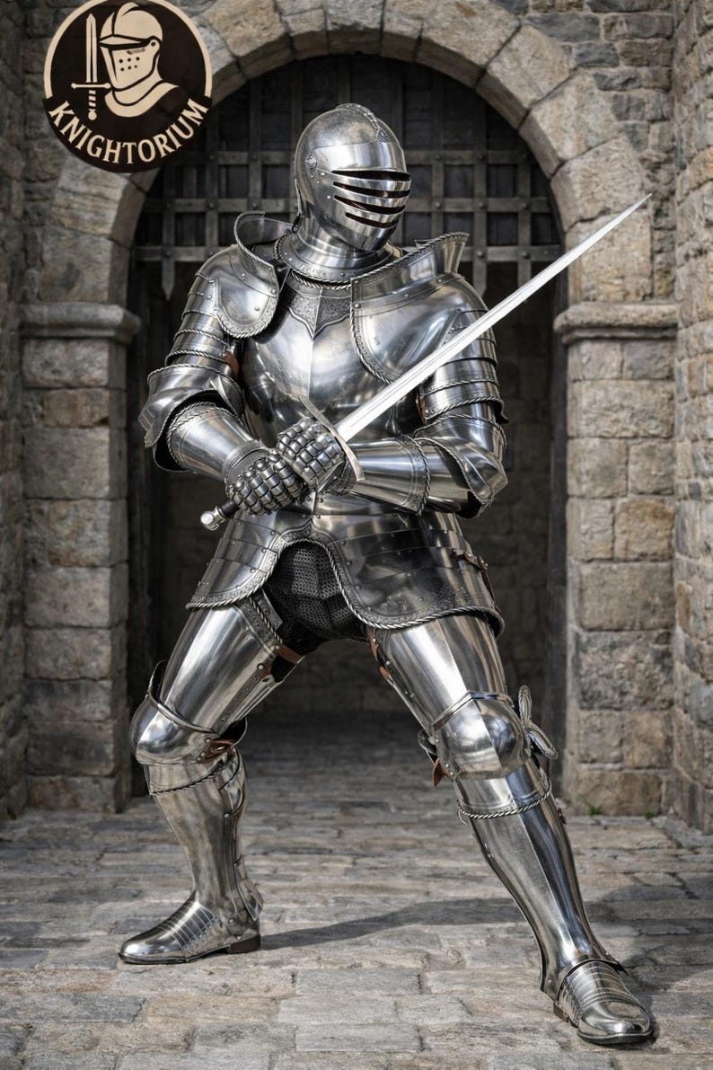 Medieval Full Suit of Armor Handcrafted Knight Plate Armor Set With ...