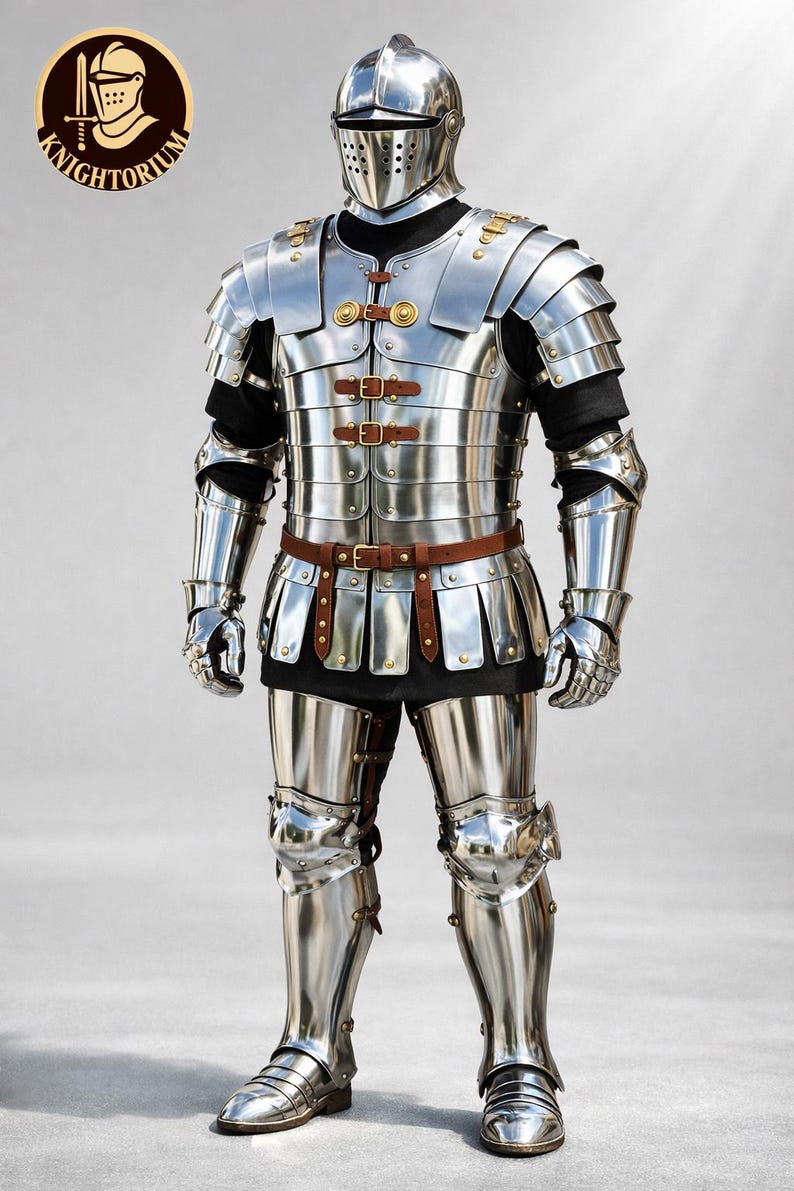 Full Body Medieval Knight Armor Suit | Mirror Polished Steel Crusader ...