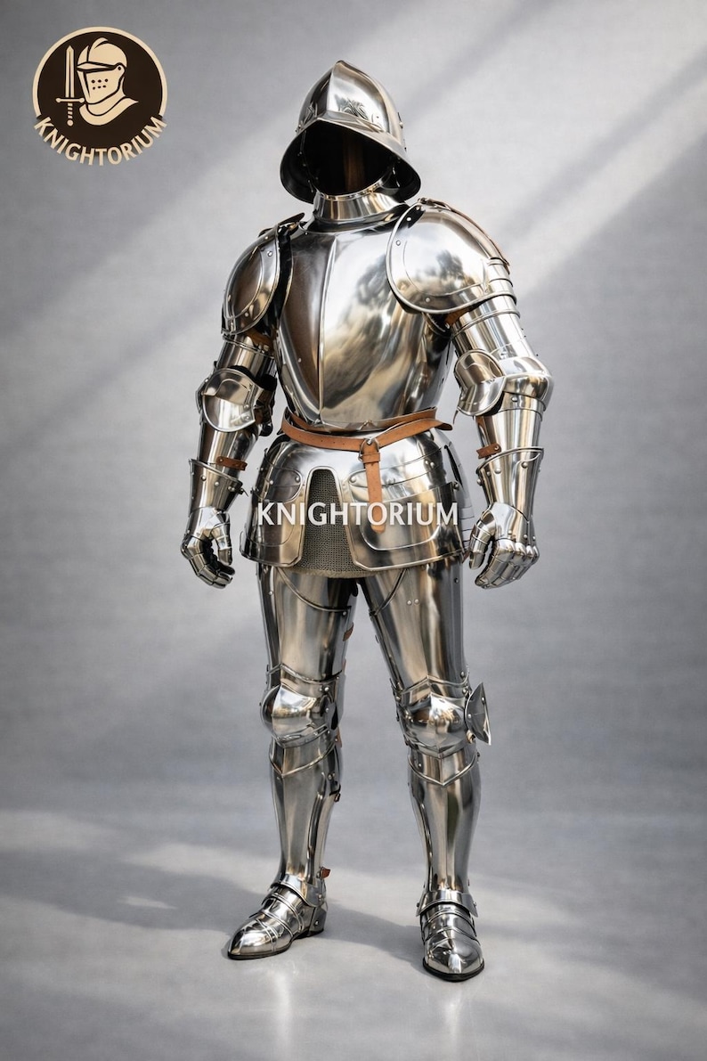 Medieval Gothic Full Plate Armor Suit: Full Body Steel Knight Costume ...