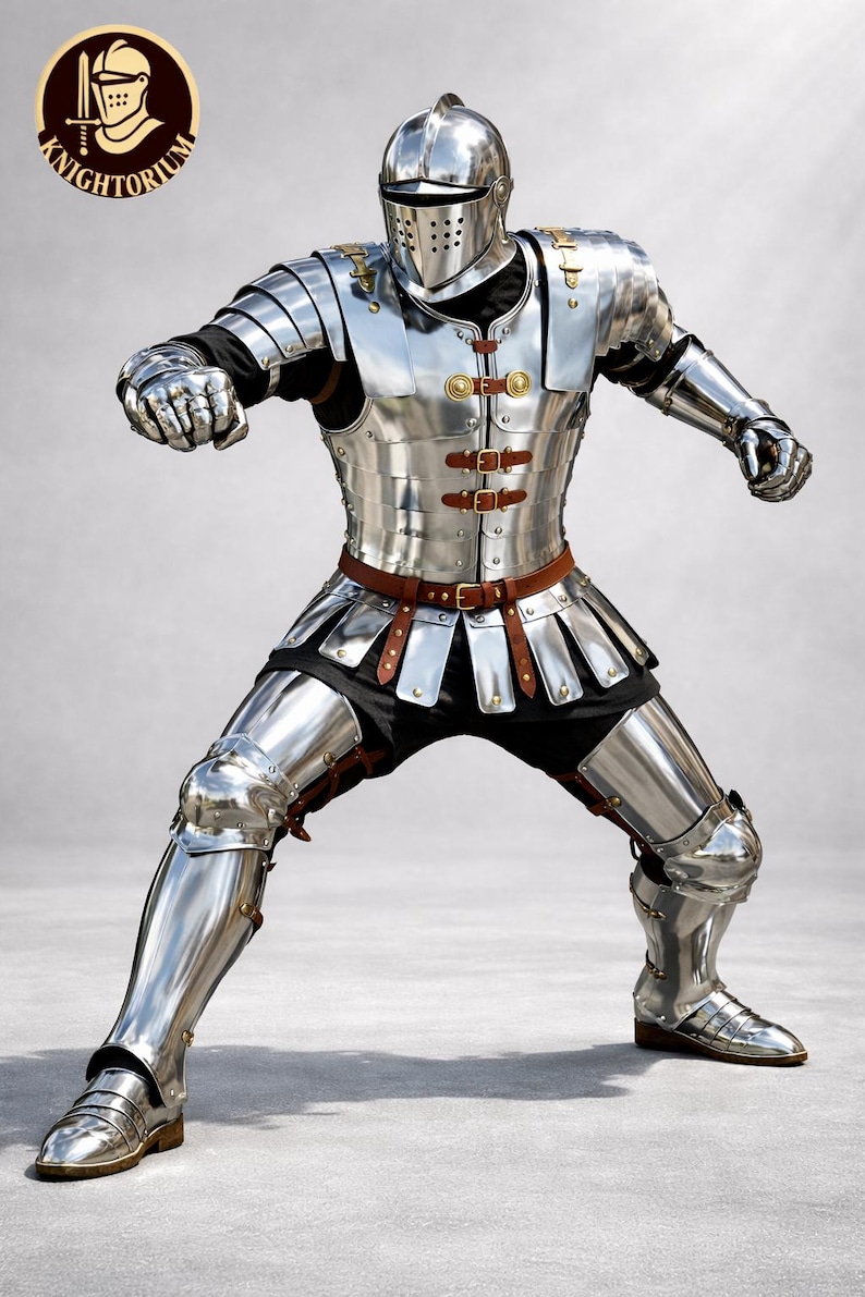 Full Body Medieval Knight Armor Suit | Mirror Polished Steel Crusader ...