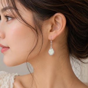Imitation Opal Waterdrop Earrings, Elegant Wedding Jewelry, Fashion Metal Drop Style