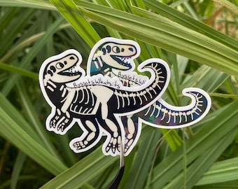 T-Rex Dinosaur Bones Sticker, Fossil or Rainbow Tyrannosaurus Rex