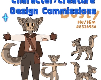 Animal Design Commissions/Customs *READ DESCRIPTION* furry, warrior cat, oc, fandom, more!