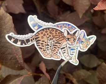 Ocelot Sticker, Weatherproof and Handmade