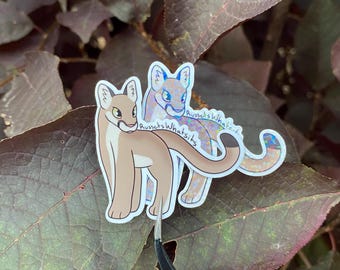 Mountain Lion Sticker, Weatherproof and Handmade, Cougar, Panther, Puma