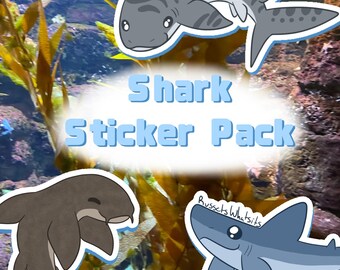 Shark Sticker Pack or Individuals - Nurse, Tiger, Mako