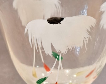 Servizio Cocktail Antico Anni '40 - Decanter e 10 Bicchieri con motivo dipinto a mano - Vetro Italiano con Finiture in Oro,  Regalo Elegante