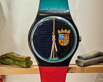 Vintage 1986 Swatch Maxi Wall Clock VASILY MLW111 - 209cm Tall
