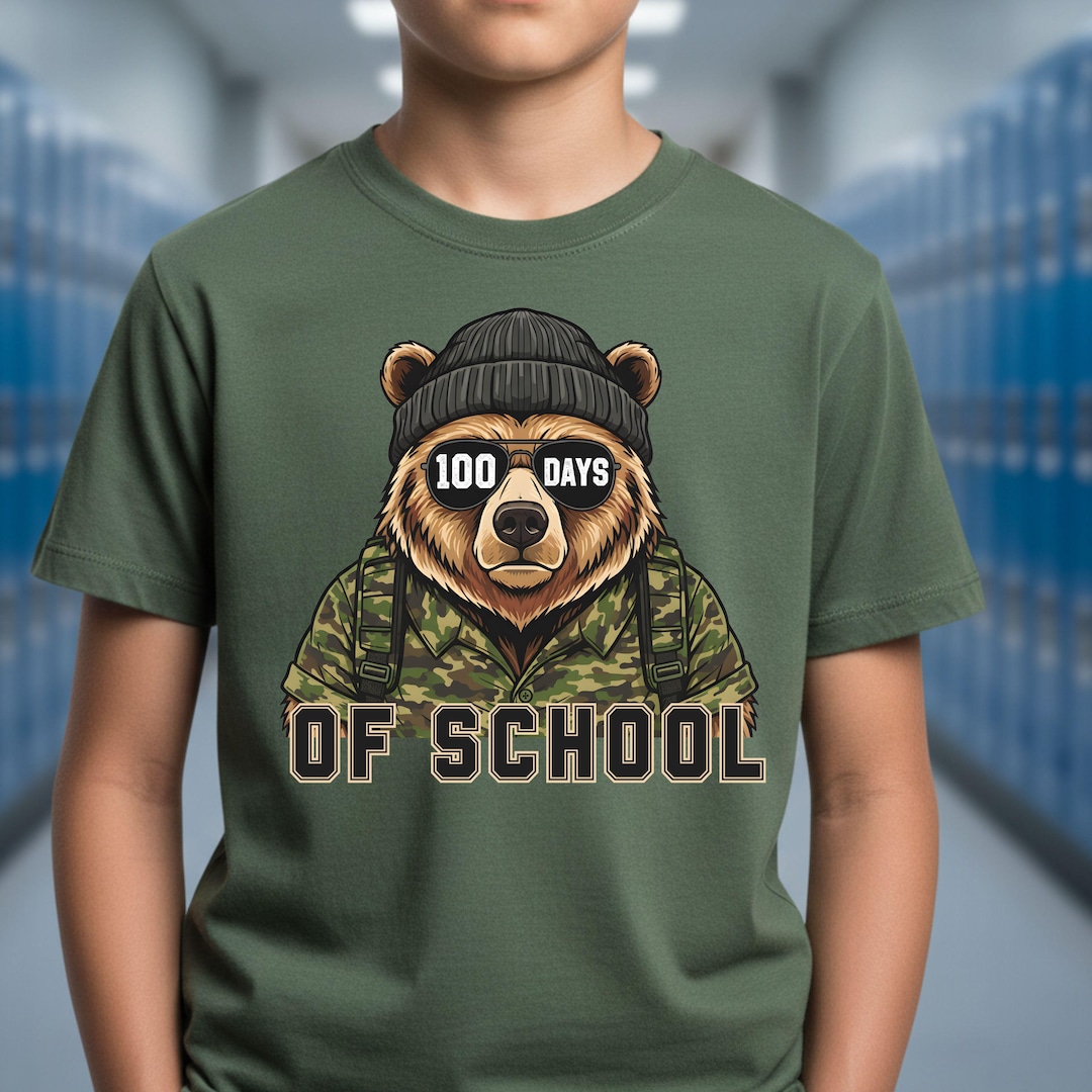 Bear Mode 100 Days of School PNG, Camo Graphic (digital Download) - Etsy