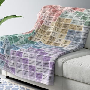 Top 200 Drug Study Blanket • Pharmacology Reference • Plush Velveteen Blanket • Gift for Medical, Nursing, PA, NP & Pharmacy Students Bright
