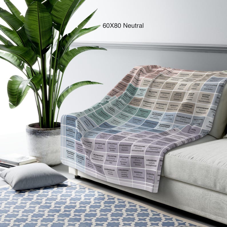 Top 200 Drug Study Blanket • Pharmacology Reference • Plush Velveteen Blanket • Gift for Medical, Nursing, PA, NP & Pharmacy Students image 4