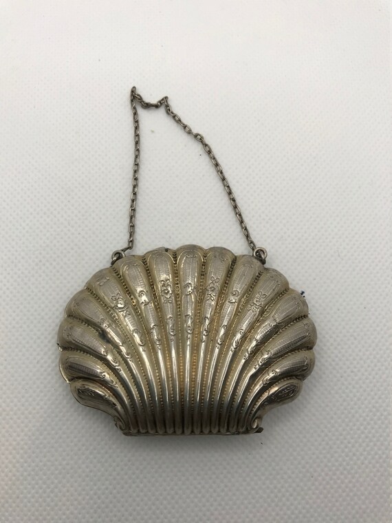 Rare Sterling Silver Shell Coin Purse