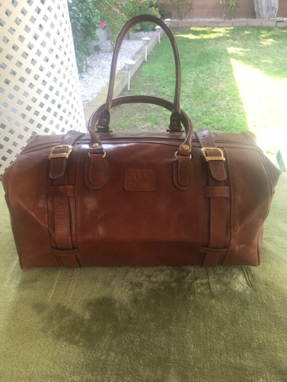 Vintage Designer Valentina Luxury Leather Duffel b