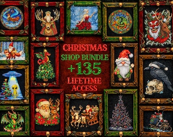 Christmas Cross Stitch Mega Bundle: 135+ Holiday, Gothic & Dark Fantasy Patterns Instant Download (PDF)