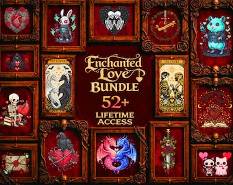 Valentine Cross Stitch Mega Bundle: 52+ Enchanted Love & Gothic Romance Patterns | Instant Download PDF