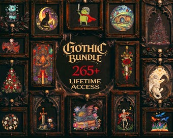 Dark Gothic Cross Stitch Mega Bundle: 265+ Dark Fantasy, Dragon & Enchanted Love Embroidery PDF