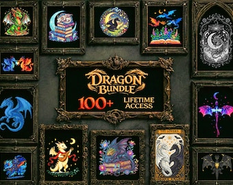 Dragon Cross Stitch Mega Bundle: 100+ Dark Fantasy & Gothic Dragon Patterns | Instant Download PDF