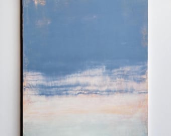 Original Abstract Painting - Cold Wax and Oil Paint - Spring n.6 - Framed 26x32cm