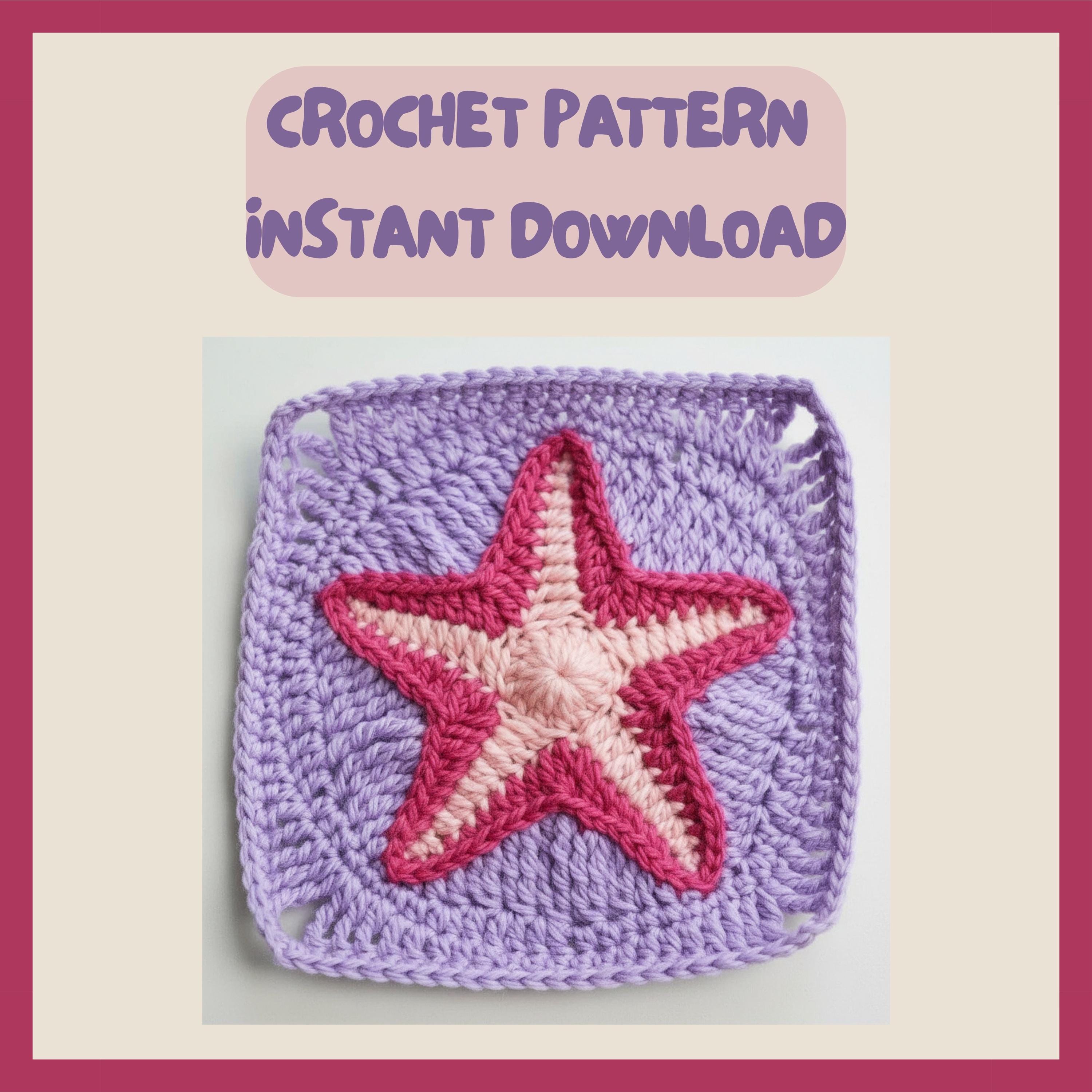 37 Starfish Crochet Patterns for Sea-Inspired Amigurumi, Plush, and Decor 33 Starfish Granny Square Coastal Crochet Sea Star Square