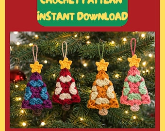Granny Christmas Tree Pattern PDF • Crochet Tree Ornament • Holiday Crochet Pattern • Instant Digital Download