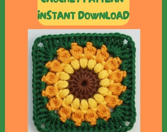 Sunburst Granny Square Pattern • Crochet Motif Tutorial • Instant PDF Digital Download