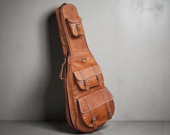 personalize Leather Guitar Bag Custom Guitar Case Musician gift