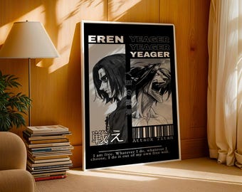 Attack On Titan Poster: Minimalist Vintage Anime Print