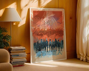 Attack On Titan Poster: Minimalist Vintage Anime Print