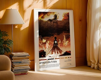 Attack On Titan Poster: Minimalist Vintage Anime Print