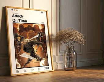 Attack On Titan Poster: Minimalist Vintage Anime Print