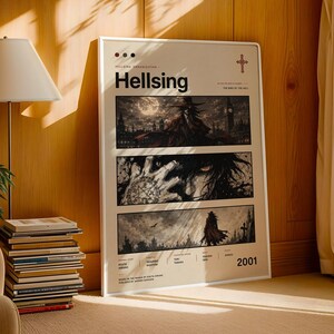 Hellsing Ultimate Anime Poster : Minimalist Anime Manga Art Print