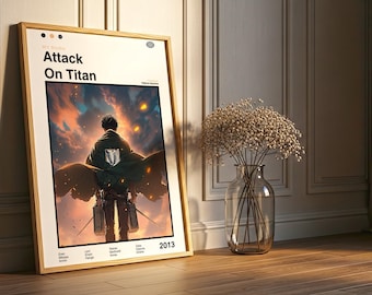 Attack On Titan Poster: Minimalist Vintage Anime Print