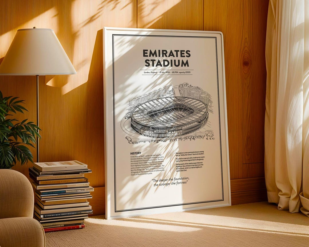 Arsenal Emirates Stadium - Soccer Wall Decor: Football Poster - Etsy