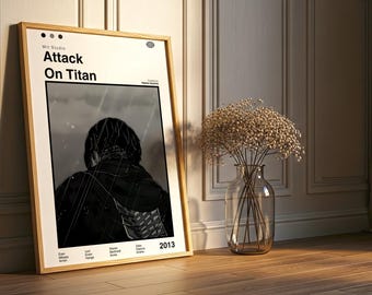 Attack On Titan Poster: Minimalist Vintage Anime Print