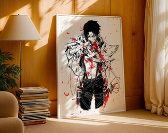 Attack On Titan Poster: Minimalist Vintage Anime Print