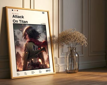 Attack On Titan Poster: Minimalist Vintage Anime Print
