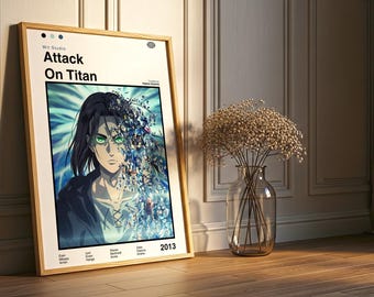 Attack On Titan Poster: Minimalist Vintage Anime Print