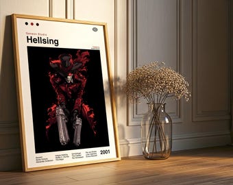 Hellsing Ultimate Anime Poster: Minimalistische Anime Manga Art Print