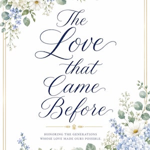The Love That Came Before Wedding Memorial Sign | In Loving Memory Wedding Sign | Remembrance Table Sign