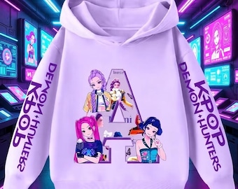 K-Pop Demon Hunters パーカー K-Pop パーカー Kpop ファン服、Tシャツまたはセーター - K-Pop クルーデザイン - 韓国スタイル Kpop ファン服