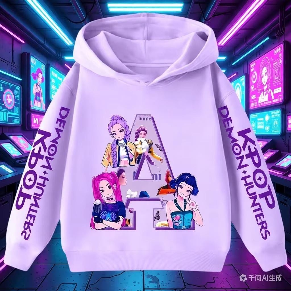 Sweat-shirt K-pop vintage à manches longues, pull K-pop, sweat à capuche Rock coréen, haut noir et rose, unisexe  200000345